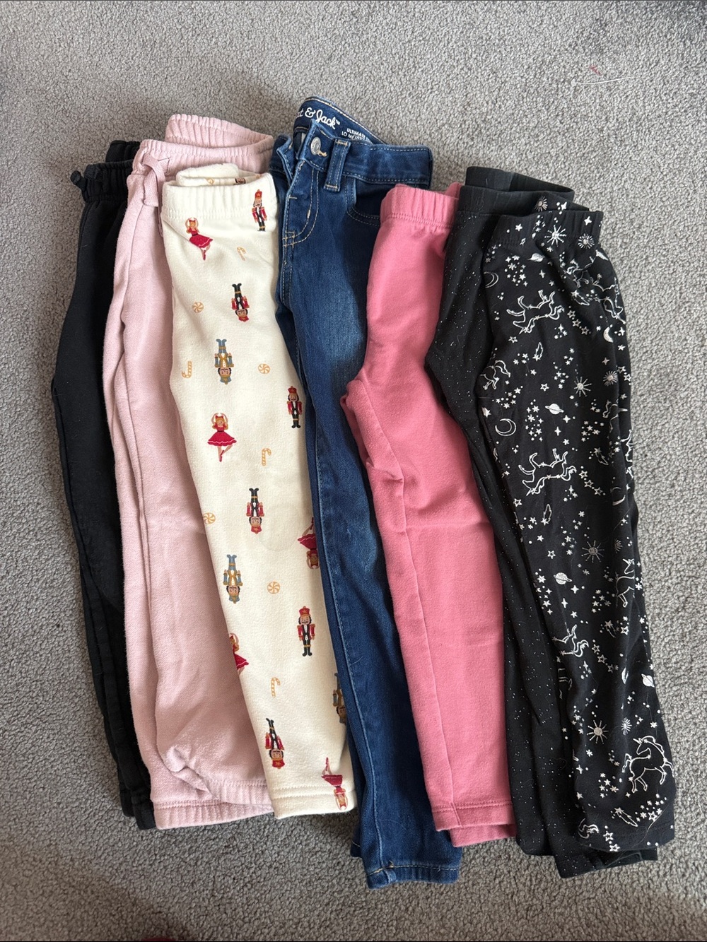Girls 5T/5 Assorted Kids Bottoms - Black, Pink, Nutcracker, Jeans